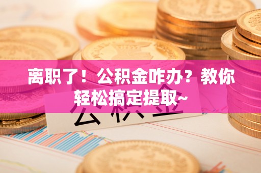 海港离职了！公积金咋办？教你轻松搞定提取~