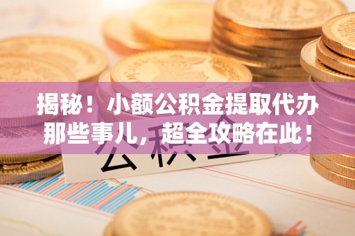 海港揭秘！小额公积金提取代办那些事儿，超全攻略在此！